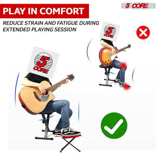 Guitar Footstool, Foldable, Adjustable for Supporting Classical Or Acoustic Guitar Posture detail image