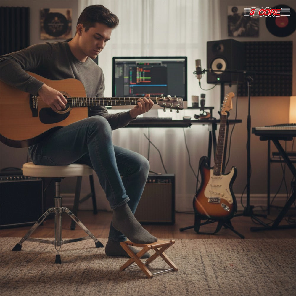 Guitar Footstool, Foldable, Adjustable for Supporting Classical Or Acoustic Guitar Posture detail image - detail view 20