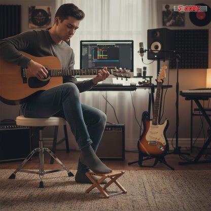 Guitar Footstool, Foldable, Adjustable for Supporting Classical Or Acoustic Guitar Posture detail image - detail view 20