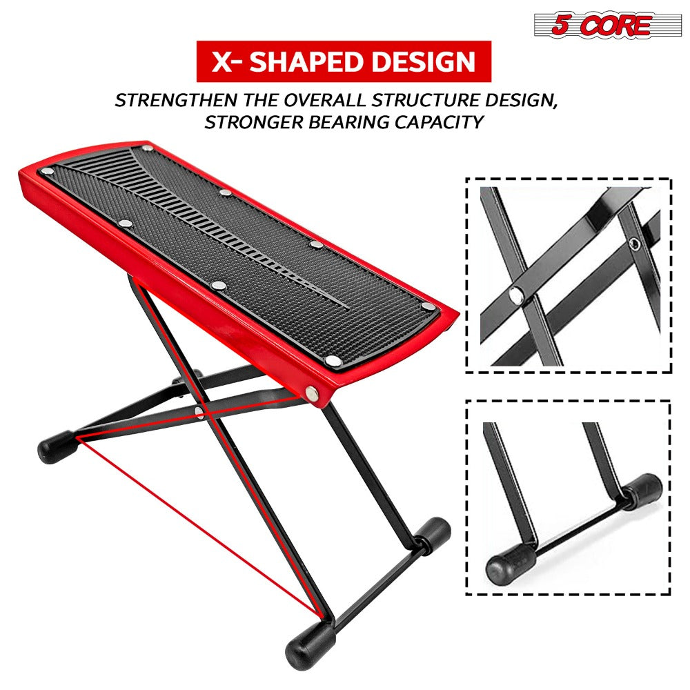 Guitar Footstool, Foldable, Adjustable for Supporting Classical Or Acoustic Guitar Posture detail image - detail view 4