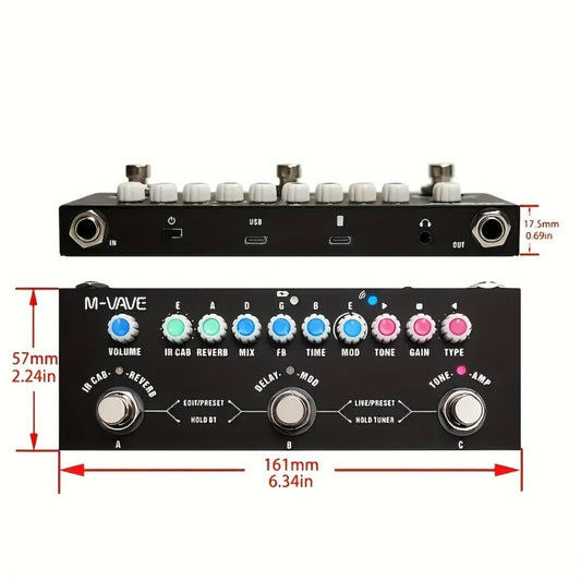 Guitar Multi-Effects Processor, Wireless, USB, M-VAVE for Guitar Or Bass Tone Shaping detail image