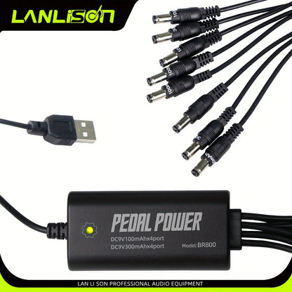 Guitar Pedal Power Supply, 36V, USB, Lanlison, 8-Port for Powering Guitar Effects Pedals detail image - detail view 4