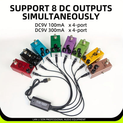 Guitar Pedal Power Supply, 36V, USB, Lanlison, 8-Port for Powering Guitar Effects Pedals detail image - detail view 5