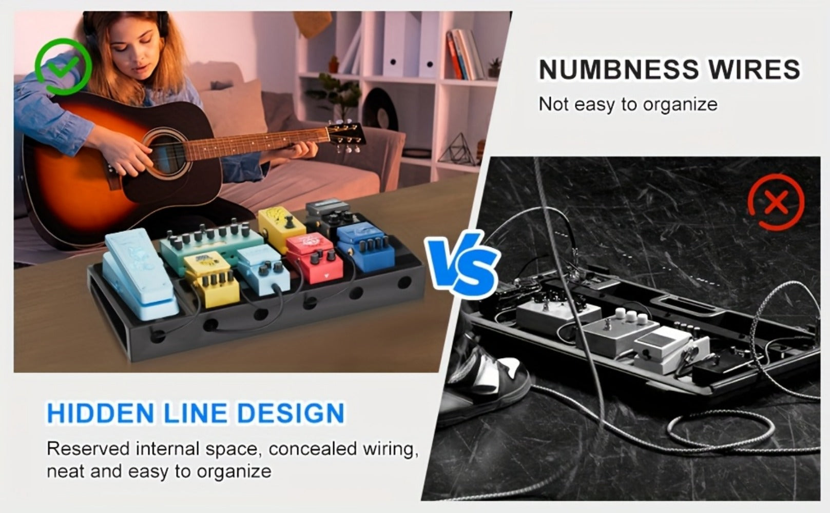 Guitar Pedalboard, Portable, Pedal for Organizing And Carrying Guitar Effects Pedals detail image - detail view 10