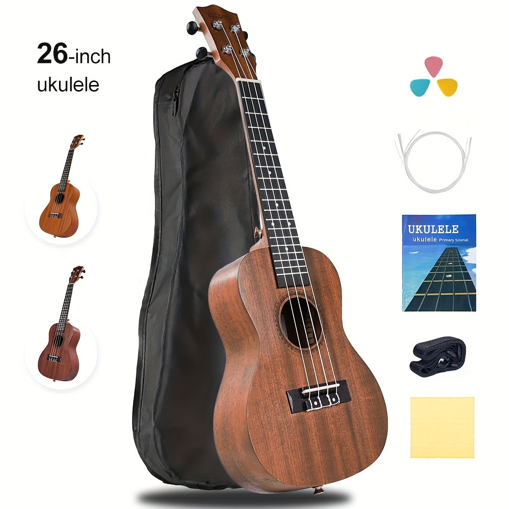 Guitar Pick Set shown in the 26 inch ukulele brown option