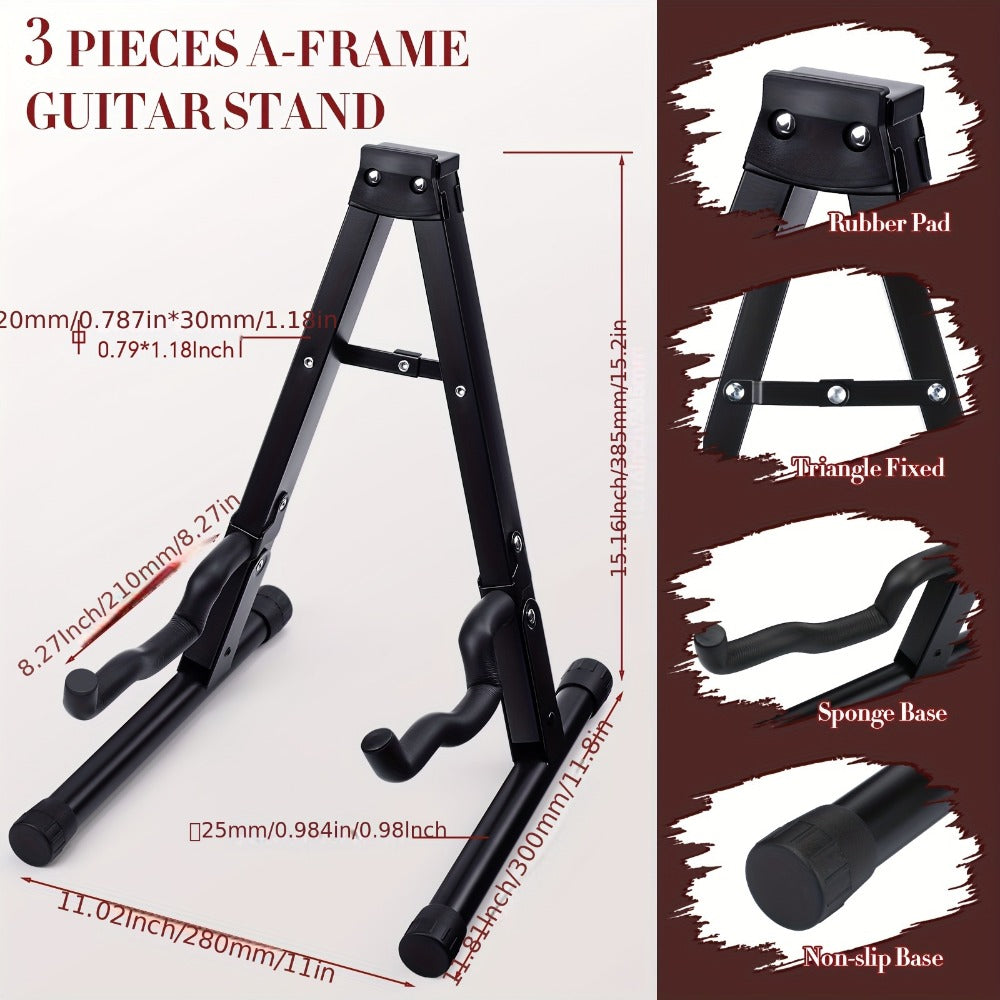Guitar Stand, Foldable, 3pcs, Support for Holding And Displaying Guitars detail image