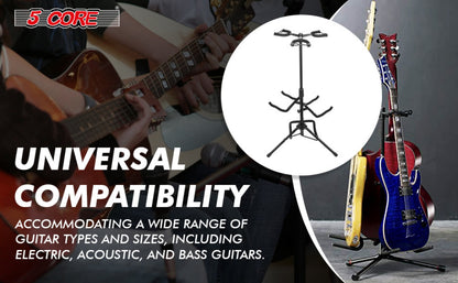 Guitar Stand, Foldable, Adjustable, Core, Triple for Holding And Displaying Guitars detail image - detail view 10