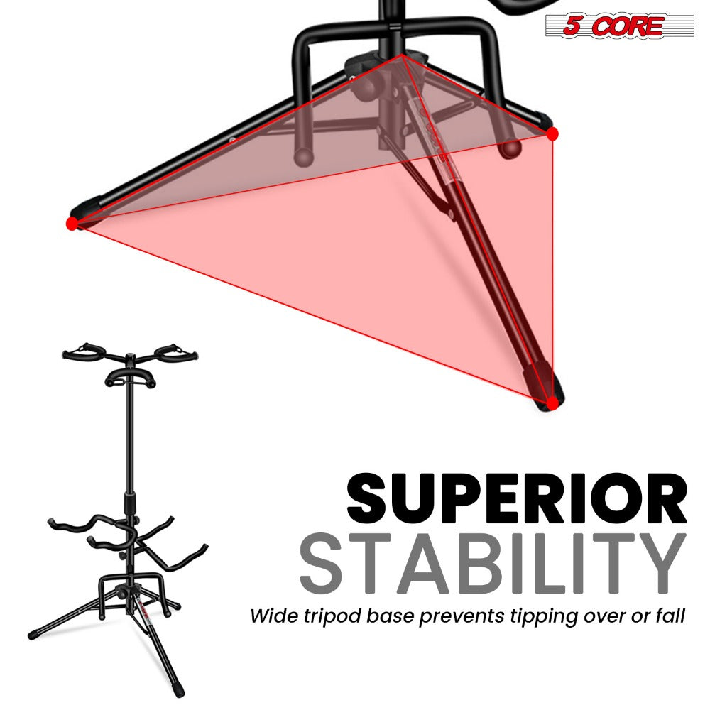Guitar Stand, Foldable, Adjustable, Core, Triple for Holding And Displaying Guitars detail image - detail view 5