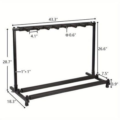Guitar Stand, Foldable, Heavy-Duty, Rack, Style for Holding And Displaying Guitars detail image - detail view 9