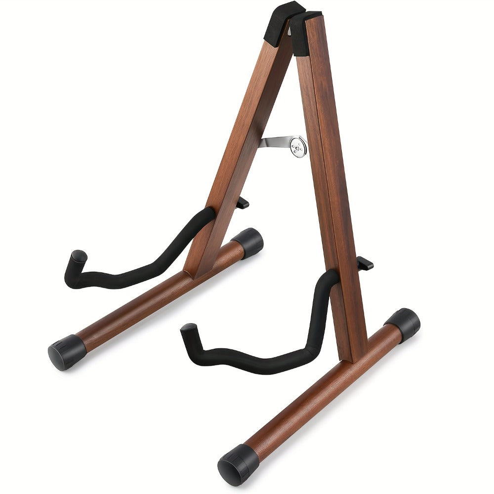 Guitar Stand, Musical Instrument Guitar, Foldable, Adjustable, Solid, Wood, Walnut detail image - detail view 8