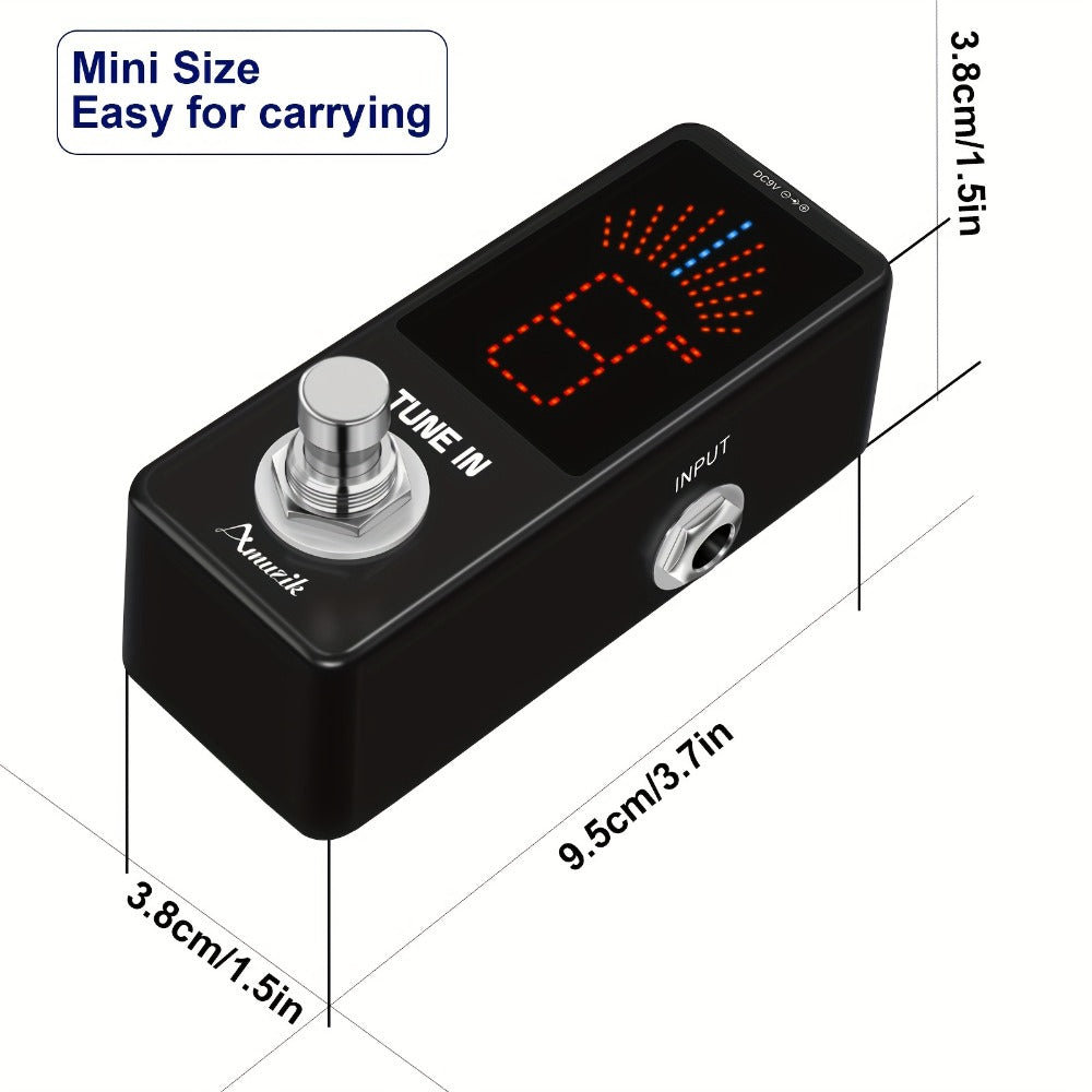 Guitar Tuner Pedal, Chromatic Guitar Tuner Pedal Fast And Accuate Tuner For High Precision + - 1 Cent With Pitch Indicator For Electric Guitar And Bass True Bypass, Note That The Power Supply Is Not Included. detail image - detail view 4