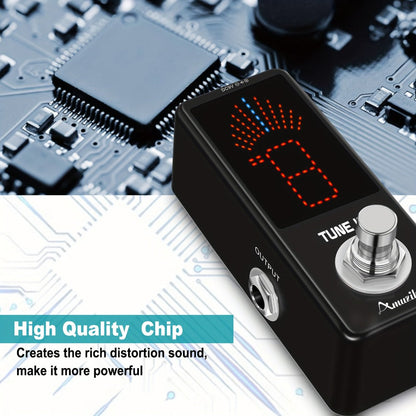 Guitar Tuner Pedal, Chromatic Guitar Tuner Pedal Fast And Accuate Tuner For High Precision + - 1 Cent With Pitch Indicator For Electric Guitar And Bass True Bypass, Note That The Power Supply Is Not Included. detail image - detail view 5