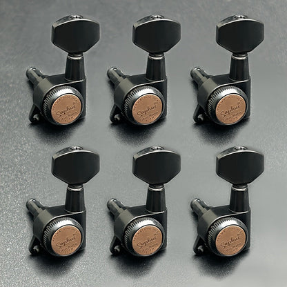 Guitar Tuning Peg Set shown in the Black 6 Left option