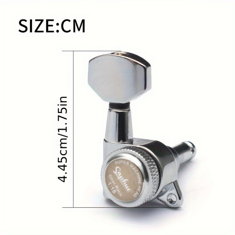 Guitar Tuning Peg Set, Silvery 3 Right, 6pcs, SAPHUE, Locking for Replacing Guitar Tuning detail image - detail view 14