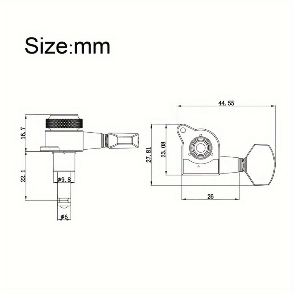 Guitar Tuning Peg Set, Silvery 3 Right, 6pcs, SAPHUE, Locking for Replacing Guitar Tuning detail image - detail view 16