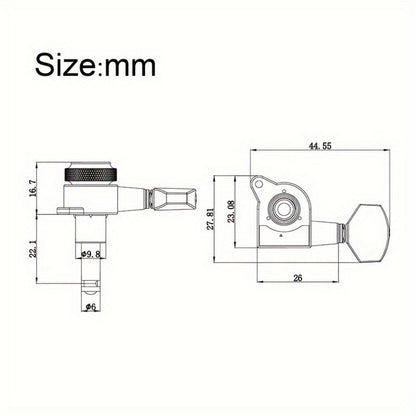 Guitar Tuning Peg Set, Silvery 3 Right, 6pcs, SAPHUE, Locking for Replacing Guitar Tuning detail image - detail view 16