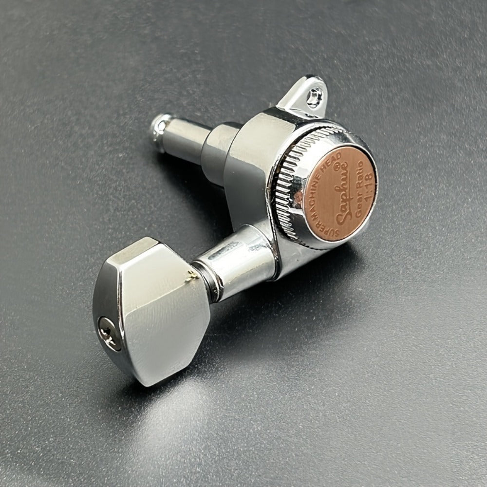 Guitar Tuning Peg Set, Silvery 3 Right, 6pcs, SAPHUE, Locking for Replacing Guitar Tuning detail image - detail view 4
