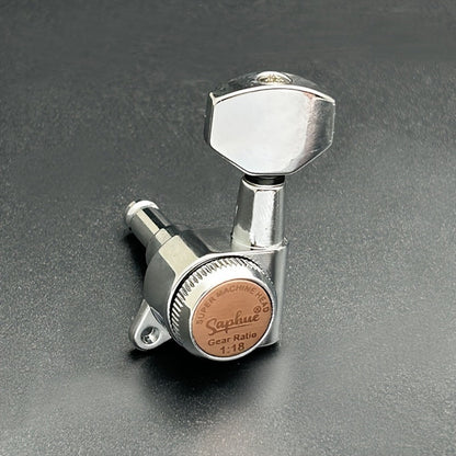 Guitar Tuning Peg Set, Silvery 3 Right, 6pcs, SAPHUE, Locking for Replacing Guitar Tuning detail image - detail view 6