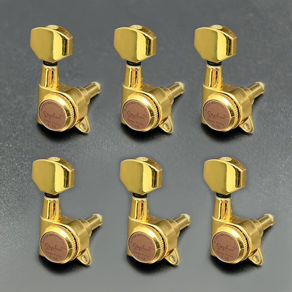 Guitar Tuning Peg Set, Silvery 3 Right, 6pcs, SAPHUE, Locking for Replacing Guitar Tuning detail image - detail view 7