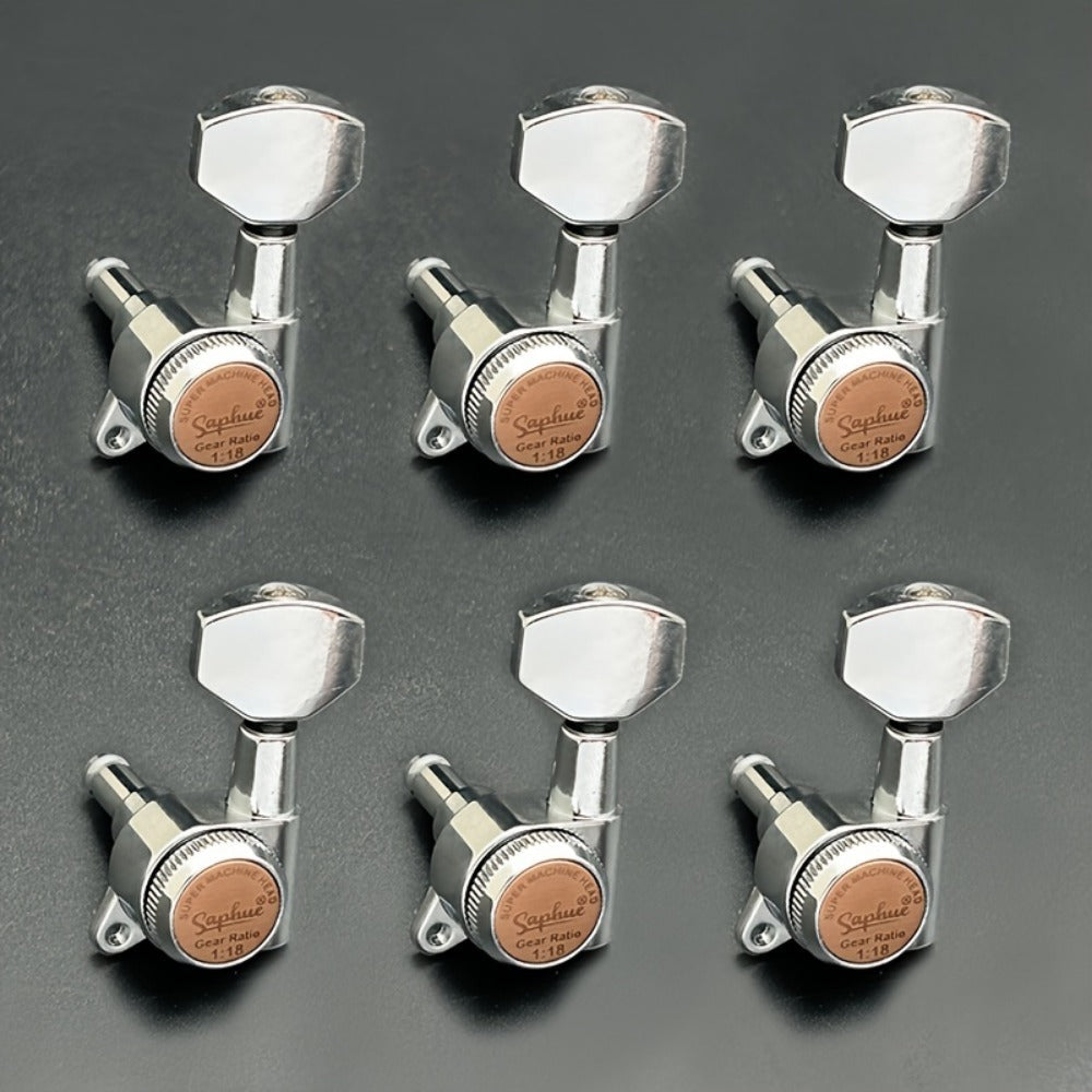 Guitar Tuning Peg Set, Silvery 3 Right, 6pcs, SAPHUE, Locking for Replacing Guitar Tuning detail image - detail view 9