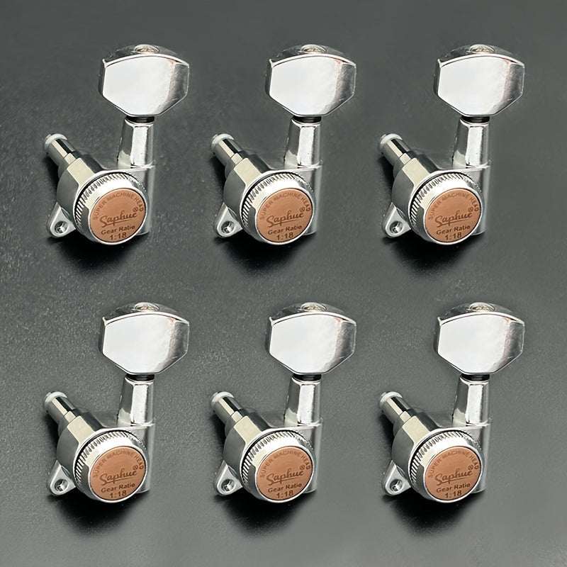 Guitar Tuning Peg Set shown in the Silvery 6 Left option