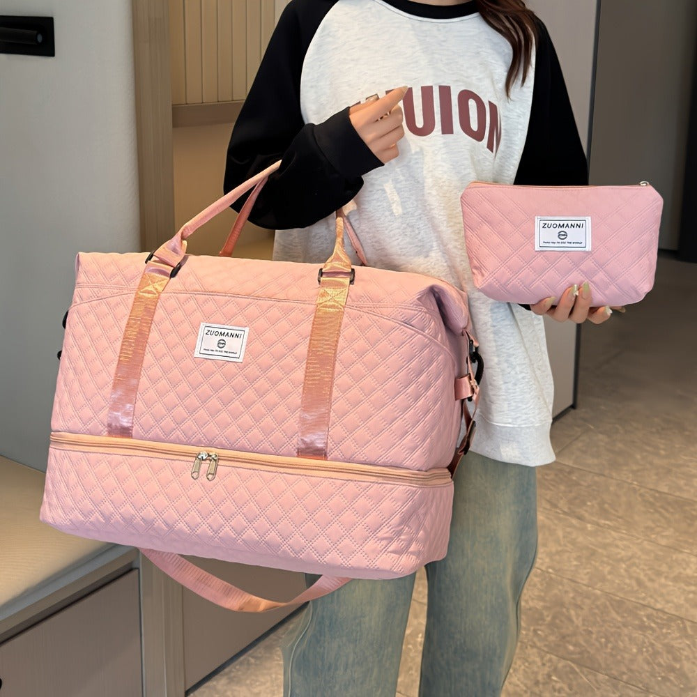 Gym Duffel Bag – 2 Piece, Quilted, for Travel – detail view 10