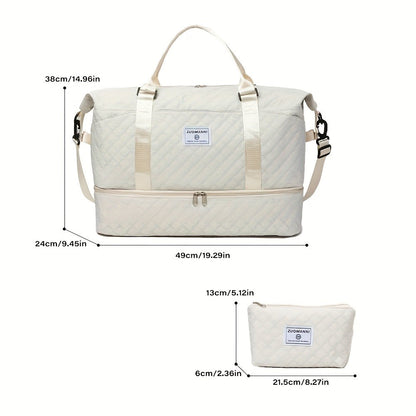 Gym Duffel Bag – 2 Piece, Quilted, for Travel – detail view 3