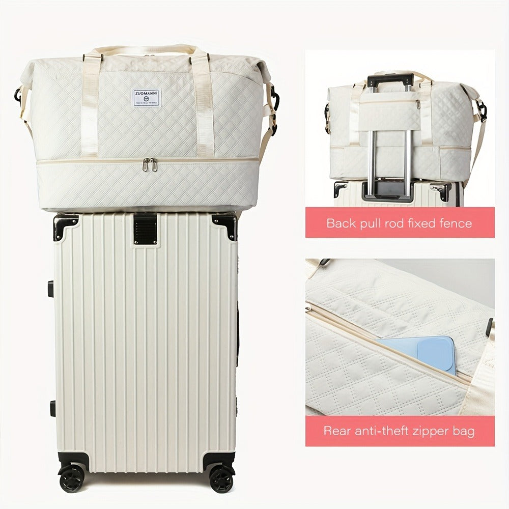 Gym Duffel Bag – 2 Piece, Quilted, for Travel – detail view 6