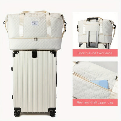 Gym Duffel Bag – 2 Piece, Quilted, for Travel – detail view 6