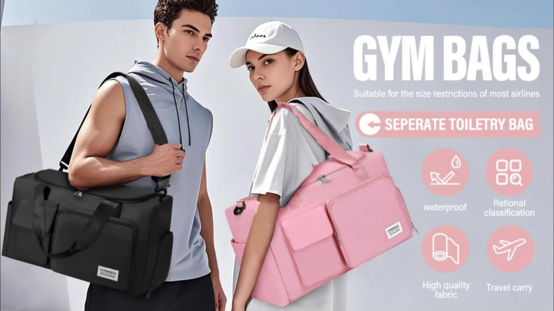 Gym Duffel Bag – 2PCS, Large Capacity, Lightweight, for Travel – detail view 10