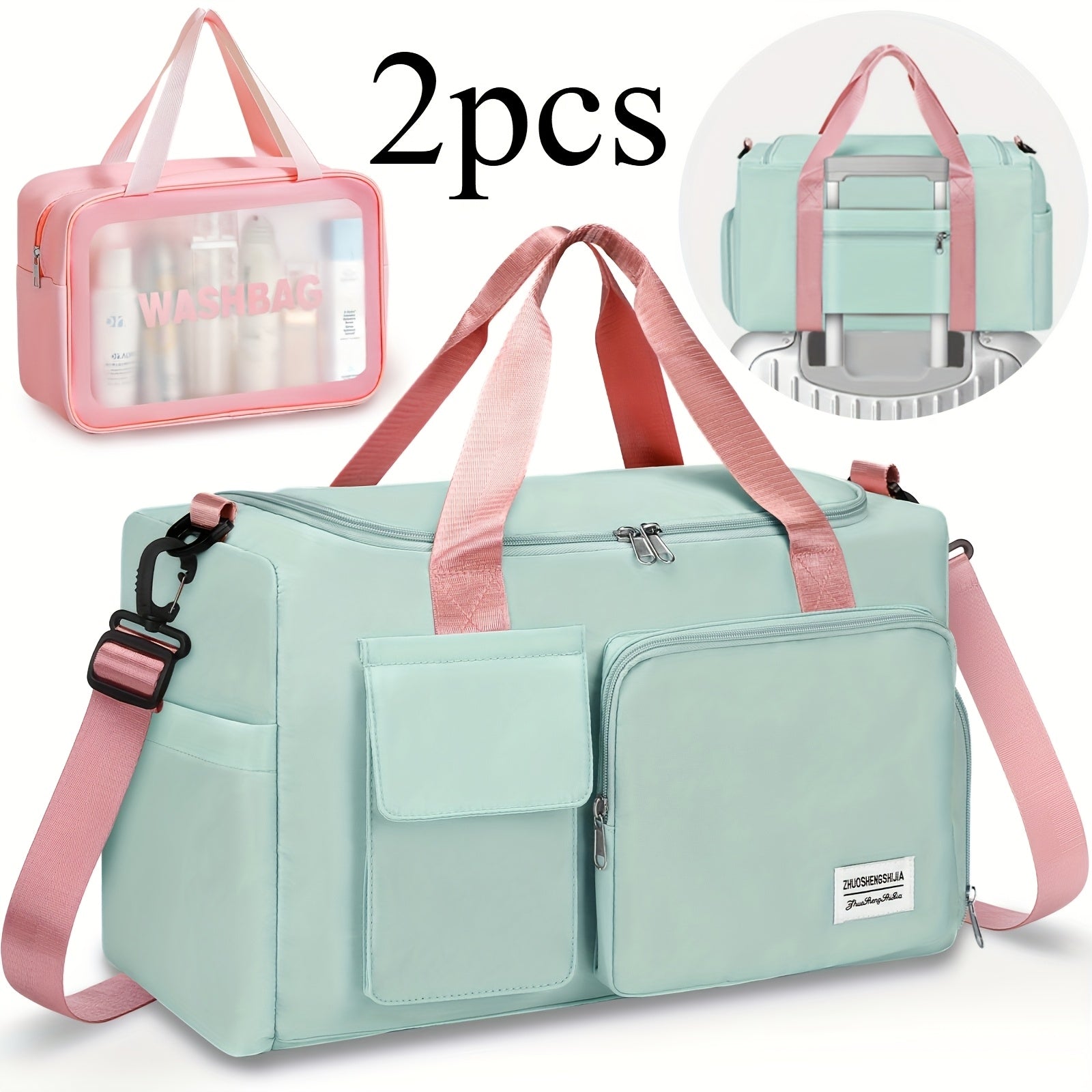 Gym Duffel Bag – 2PCS, Large Capacity, Lightweight, for Travel – front view - product view 10