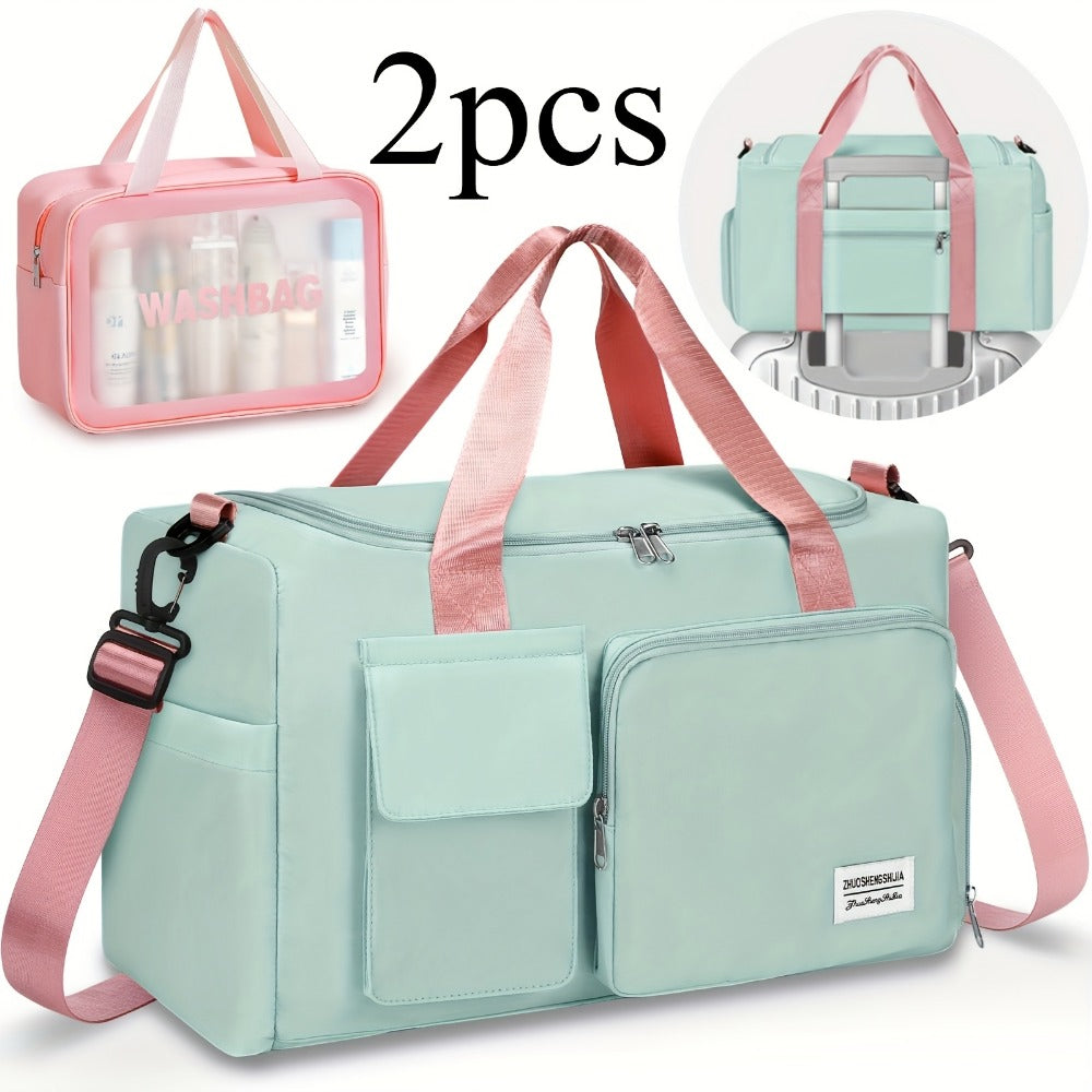 Gym Duffel Bag – 2PCS, Large Capacity, Lightweight, for Travel – front view