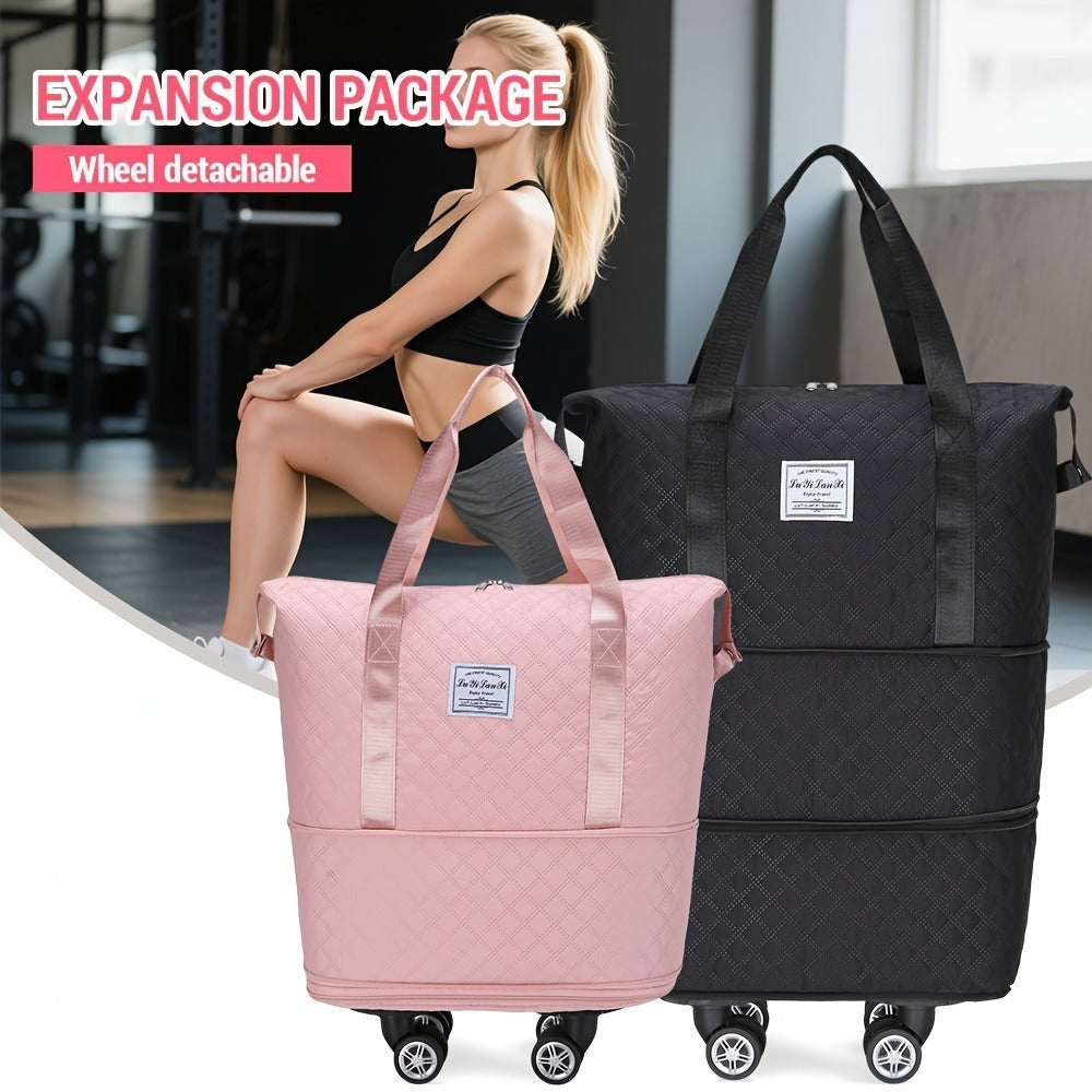 Gym Duffel Bag – Expandable, Spinner Wheels, for Travel – detail view 12