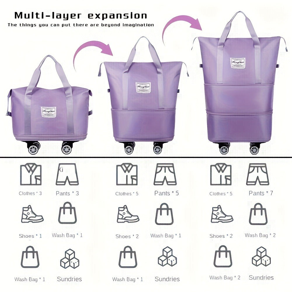 Gym Duffel Bag – Expandable, Spinner Wheels, for Travel – detail view 15