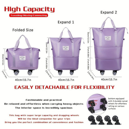 Gym Duffel Bag – Expandable, Spinner Wheels, for Travel – detail view 6