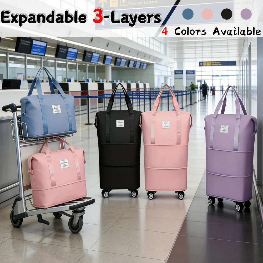 Gym Duffel Bag – Expandable, Spinner Wheels, for Travel – front view