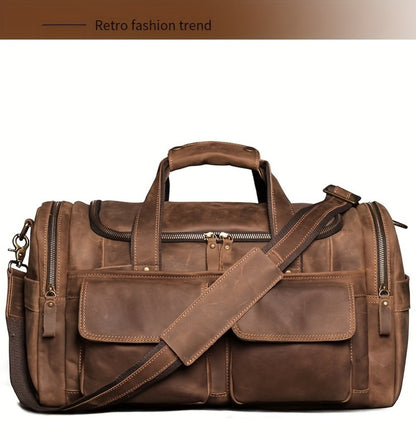 Gym Duffel Bag – Genuine Leather, Large Capacity, Multi-Pocket, for Travel & Work – detail view 13