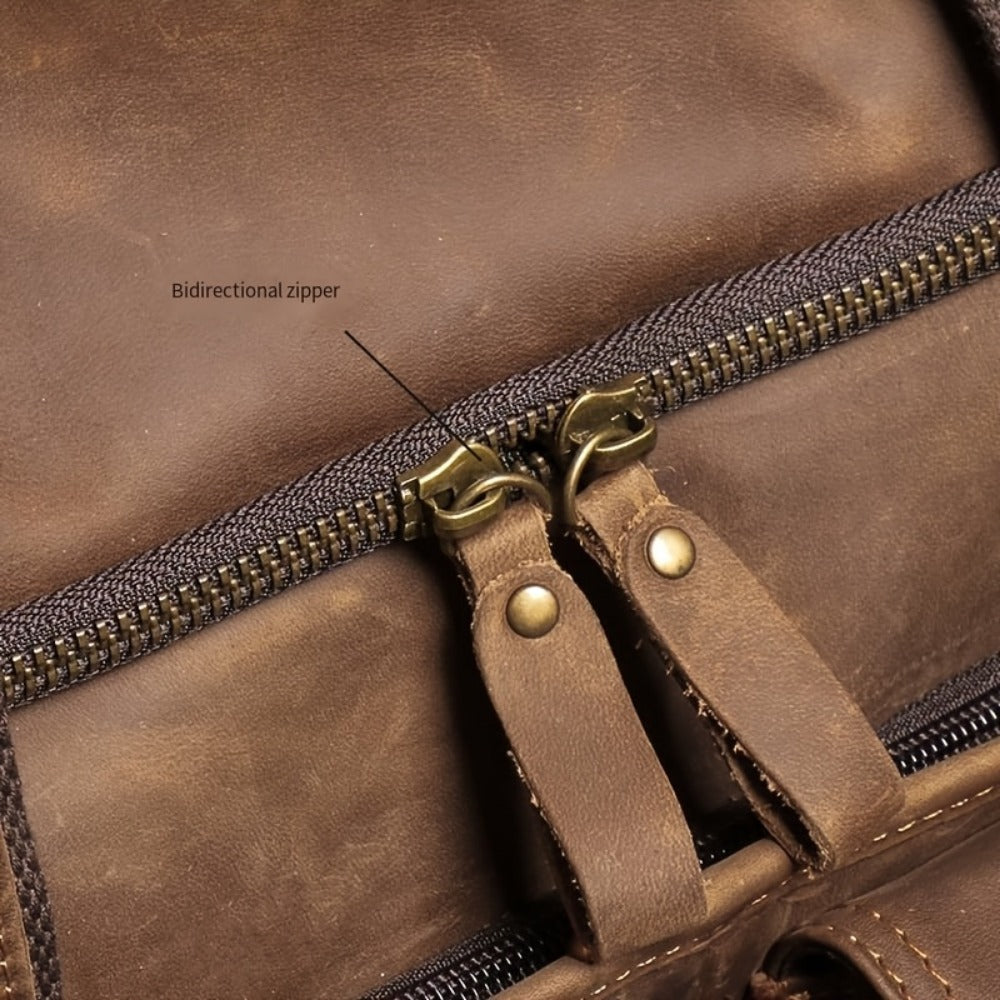 Gym Duffel Bag – Genuine Leather, Large Capacity, Multi-Pocket, for Travel & Work – detail view 24