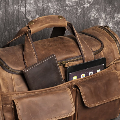 Gym Duffel Bag – Genuine Leather, Large Capacity, Multi-Pocket, for Travel & Work – detail view 26