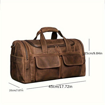 Gym Duffel Bag – Genuine Leather, Large Capacity, Multi-Pocket, for Travel & Work – detail view 4