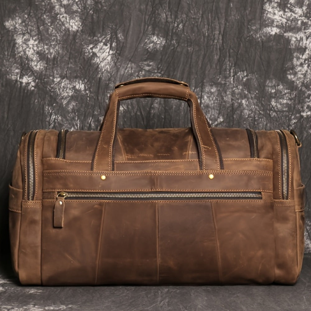 Gym Duffel Bag – Genuine Leather, Large Capacity, Multi-Pocket, for Travel & Work – detail view 7