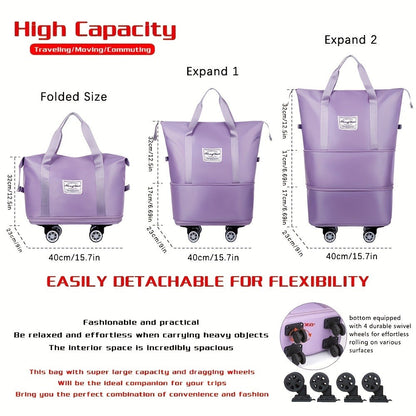 Gym Duffel Bag – Nylon, Spinner Wheels, Expandable, for Travel – detail view 5