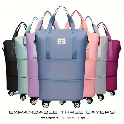 Gym Duffel Bag – Nylon, Spinner Wheels, Expandable, for Travel – front view