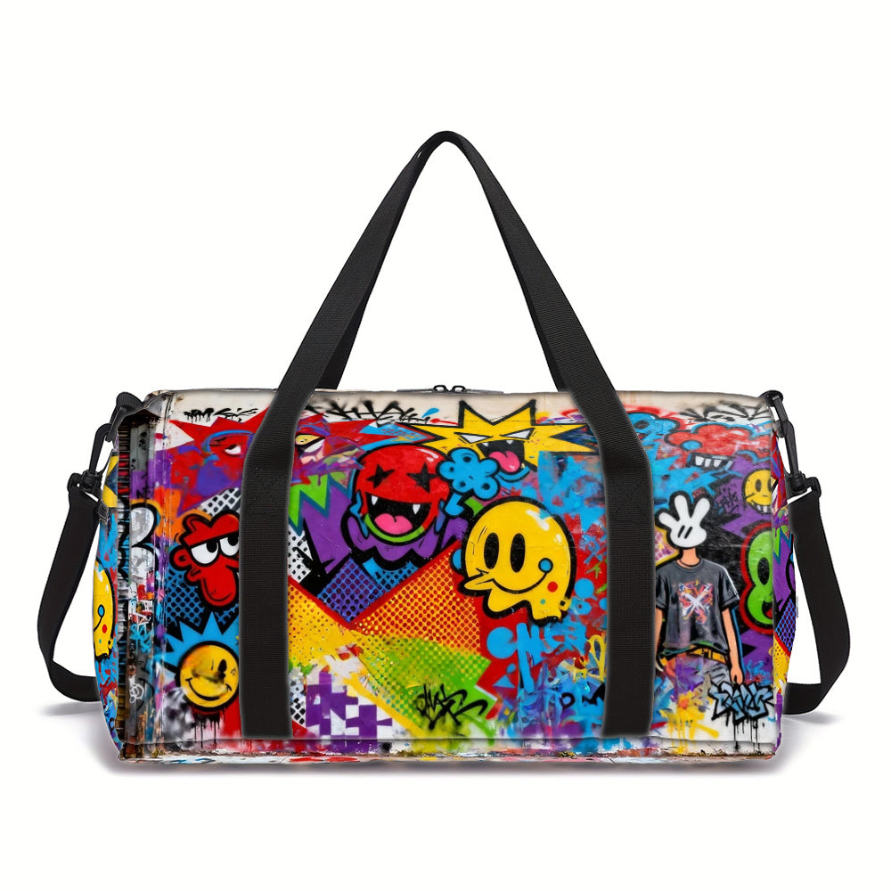 Gym Duffel Bag – Polyester, Adjustable Strap, for Travel – front view - product view 12