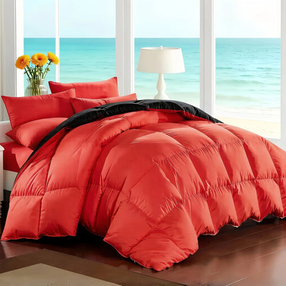 Comforter Set 7-Piece Bed in a Bag Queen King Full Soft Microfiber Down Alternative Comforter Fitted Sheet Flat Sheet Pillow Shams Pillowcases All Season Bedding Set 34 Colors