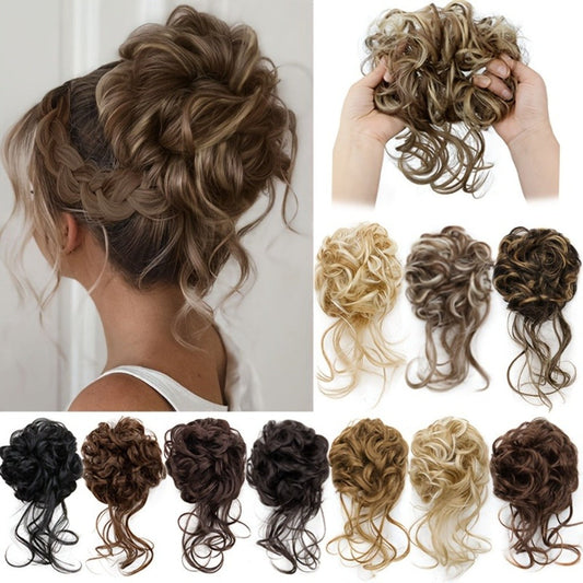 Hair Accessories - Curly Bun Donut Wig Hairpiece for Women - Synthetic Chignon Updo Accessory - main product view