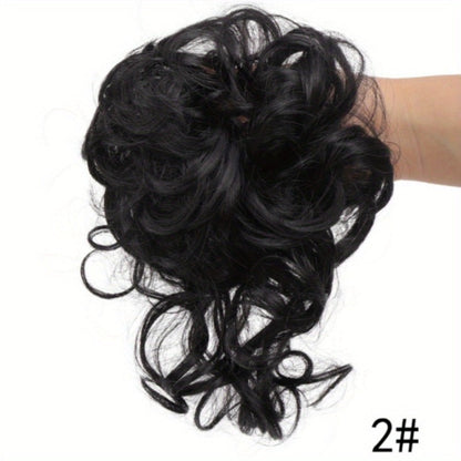 Hair Accessories - Curly Bun Donut Wig Hairpiece for Women - Synthetic Chignon Updo Accessory - product detail view 4
