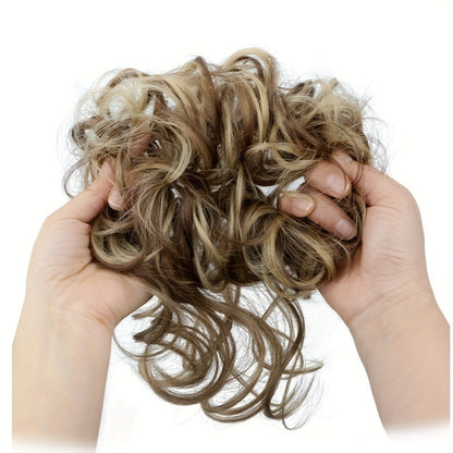 Hair Accessories - Curly Bun Donut Wig Hairpiece for Women - Synthetic Chignon Updo Accessory - product detail view 7