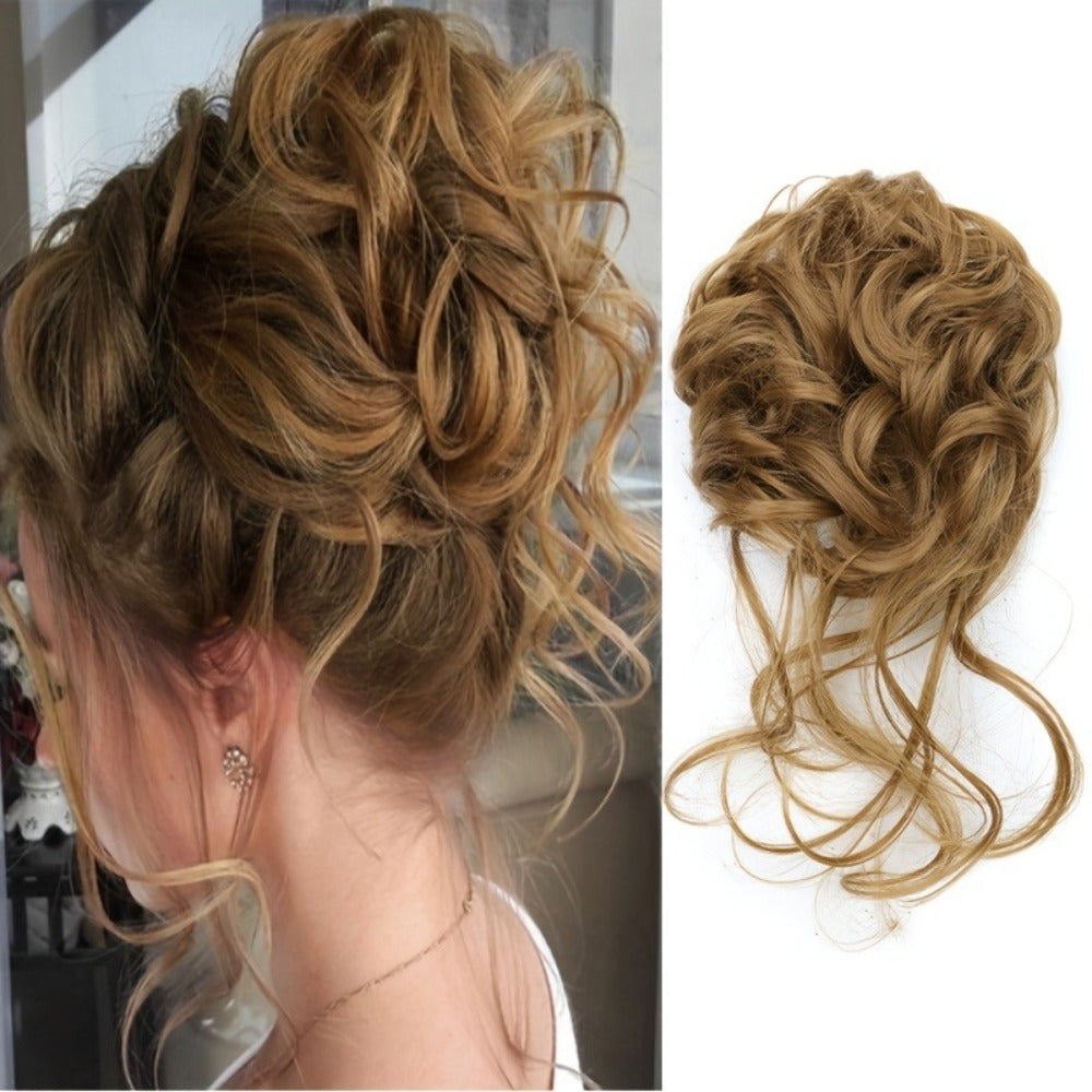 Hair Accessories - Curly Bun Donut Wig Hairpiece for Women - Synthetic Chignon Updo Accessory - product detail view 11