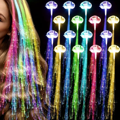Hair Accessories - LED Light Up Set 36pcs Luminous Glow Bundle Flower Garland Crown, Fiber - product detail view 7